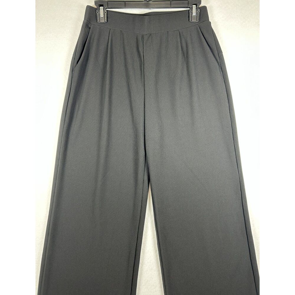 Halara Flex MicroWaffle Wide Leg Work Pants – Black, Size (M Petite) NWT - Picture 8 of 9